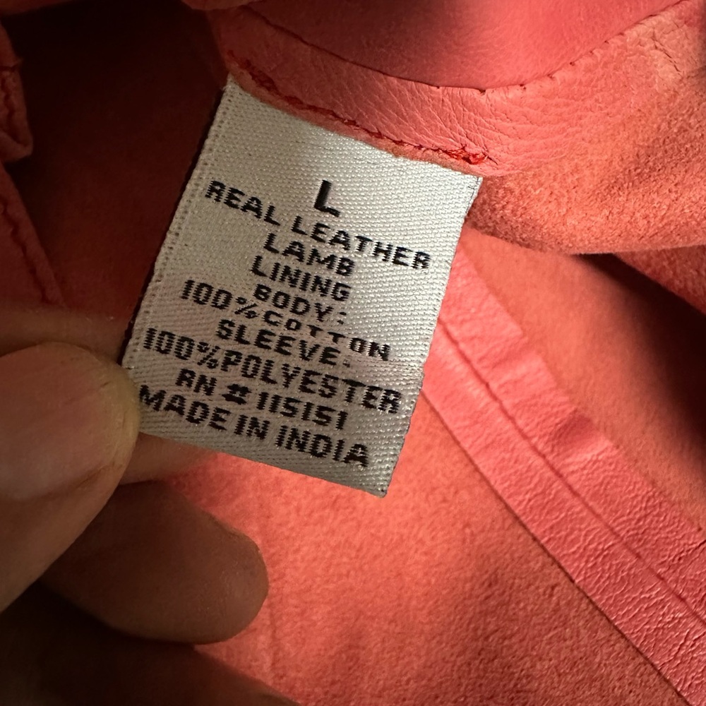 Women's Red Jacket real Leather Lamb size large Jaye E. NWT zipper pockets - Picture 12 of 16